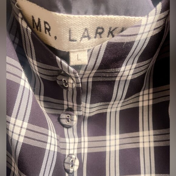 Mr Larkin “Penelope” puff sleeve checkered crop button up mid sleeve top L - Picture 4 of 5